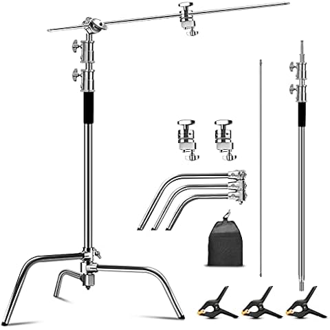 C Stand with Boom Arm-Photography Stand - Max Height 10.5ft/320cm Photography Light Stand with 4.2ft/128cm Holding， Pro 100% Stainless Steel Heavy Duty by Altson Cover