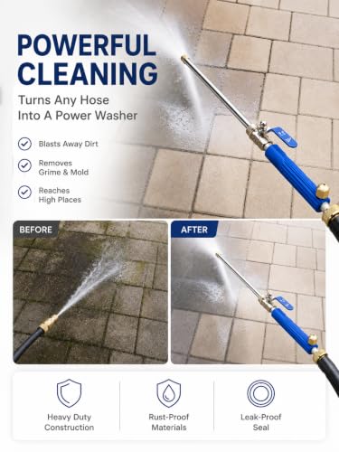 DBR Tech® Pressure Washer Hose Attachment, Hydro Jet Wand for Garden Hose