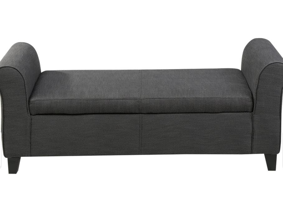 Image of Sofa Couch Poufffe Storage 50 inch Inches Ottoman Tufted roll arm Support Storage Bench Multipurpose Seater for Living Room Guest Room Office