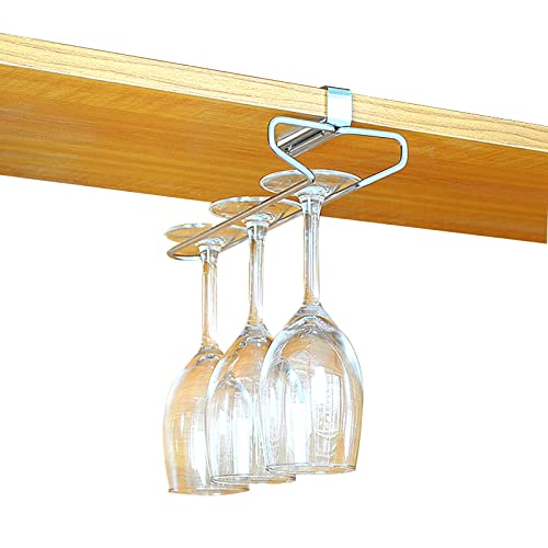 V3VOGUE Soporte para Copas De Vino Tinto, Estante para Copa De Vino De Metal, Colgador Copas Cuelga Copas Invertido Estante, Soporte De Acero para Colgar Copas En La Cocina