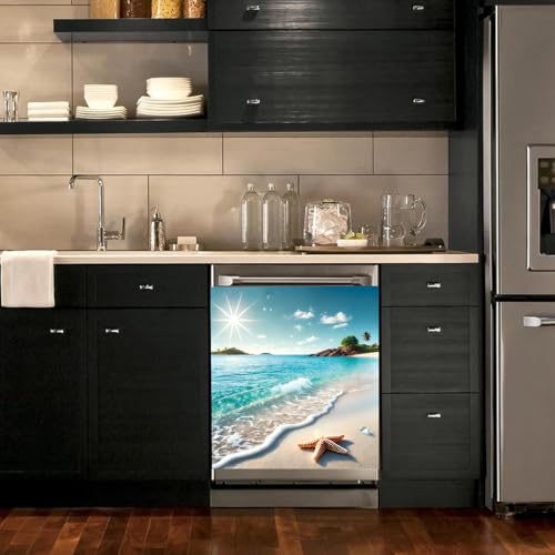 Image of BVBOX Dishwasher Magnet Cover 23 inchx26 inch, Reusable Magnetic Refrigerator Covers, Decorative Magnets Cover Fridge Door Skin Panel Stickers for Home Kitchen Appliance