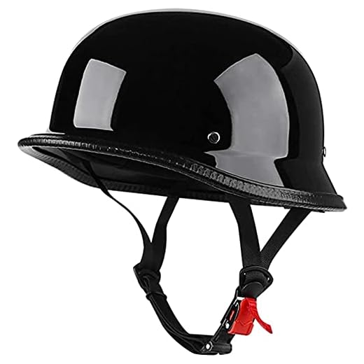 Motorcykelhjälm Vintage halvhjälm Lätt och bekväm unisex vuxen öppen ansikte MC Cruiser Moped Scooter Hjälm, DOT-godkänd (Color : A, Size : X-Large)