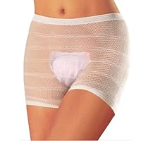 Bella Mamma Wochenbett Unterwäsche M/L im 4er Pack | Made in EU | Öko-Tex | Netzhosen Wochenbett | Bauchumfang 80-140 cm 4 x 2 Stück weiß