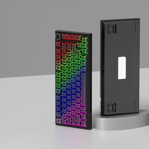 Image of Black PBT Shine Through Keycaps, Side Printed Translucent Keycaps, Double Shot Cherry Profile for MX Switches Mechanical Keyboard