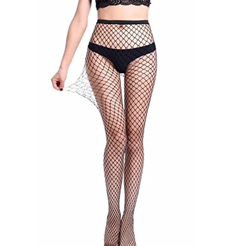 Sexy Strümpfe für den Sommer, sexy Netzstrumpfhose, transparent, schmal, Netzstrumpfhose, Party-Club, Netzlöcher, schwarze Strumpfhose, Strumpf klein/mittel/groß (1 Stück Strumpf, Einheitsgröße)