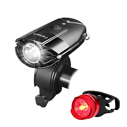 Derlson LED Bicycle Lights Front and Rear Bike Lights Set,800 Lumens Super Bright Bicycle LED Lights, IP65 Waterproof, Free Tail Light and Helmet Mount Include (Bicycle Headlight with Tail Light)