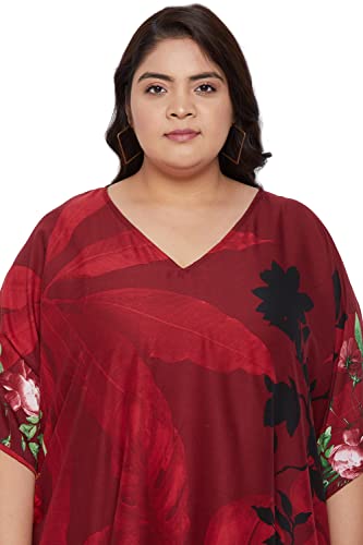 Image of Oussum Women Plus Size Kaftan Kimono Loose Maxi summer dresses for women Beach 3 /4 Sleeve Casual lounge dress Boho