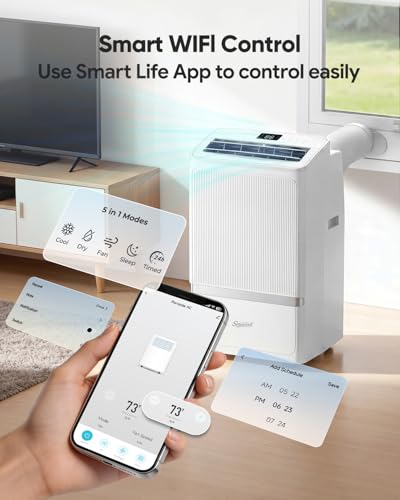 Image of 16,000 BTU Portable Air Conditioners for Rooms up to 800 Sq Ft, Drainage-Free Cooling AC Unit with Smart App & Remote, Quiet Portable AC Unit with Dehumidifier & Fan, Sleep Mode for Home Office