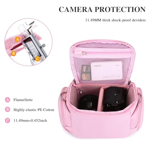 G-Raphy G-RAPHY-S-1-PINK Camera Bag Camera Case Bag Pink Dslr Slr Bag With Removable Strap Photography Accessories thumb #5