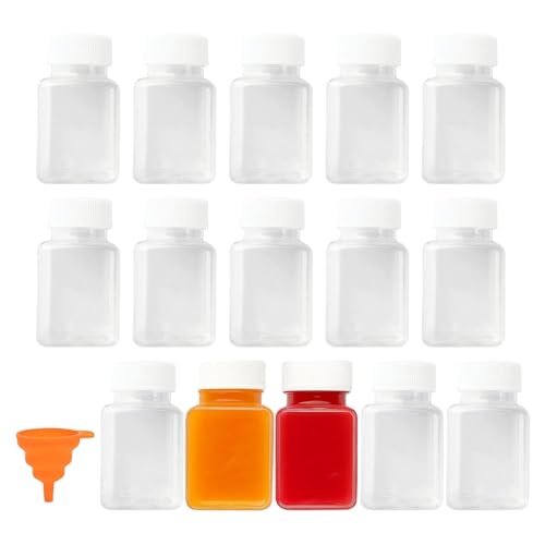 XAGMODSHN 15 Botellas Cuadradas De PET Seguras Para Alimentos Contenedores Transparentes A Prueba Fugas 100ml Solución Almacenamiento Cosméticos Para Hogar Contenedor Almacenamiento