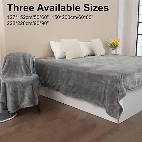 Winthome Sherpa Fleece Throw Blanket Fluffy Soft Blanket for Bed Couch Sofa Twin Queen Blanket (Gray, 50 * 60) by Winthome - Image 4