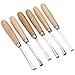 ZHIERPLUS Ensemble d'outils de Sculpture sur Bois, Chiseau à poignée en Bois 6 pcs DIY Coignoir de Sculpture en Bois Cutter en Carbone Acier Head Woodworking Craft Gouges Carpenters Hand Tool