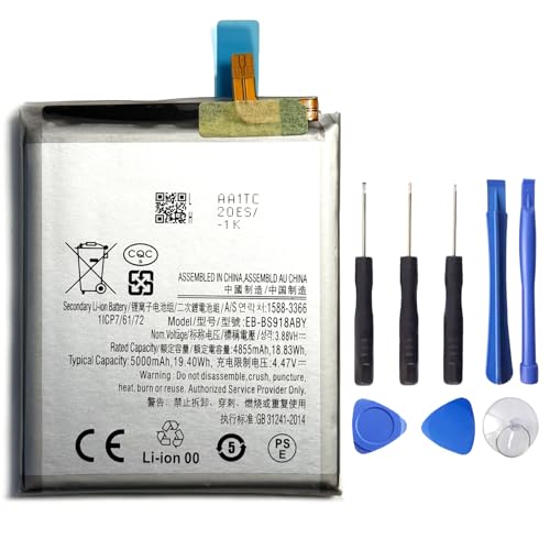 XITAIAN 3,83V 18,83Wh 4855mAh EB-BS918ABY Batería de Repuesto para Samsung Galaxy S23 Ultra SM-S918B con Herramientas de reparación