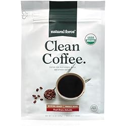 Natural Force Organic Mold Free Coffee, High CGA Coffee, Mycotoxin Free, Low Acidity, Incredible Taste & Aroma, Whole Bean Medium Roast, 12 oz
