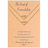 Ralukiia BFF Love Knot Infinity Matching Friendship Necklace for 2 Best Friends Long Distance Birthday Christmas Bridesmaid Jewelry Gifts for Women Sisters Bestie, Gold