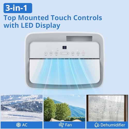 Image of 14000 BTU Portable Air Conditioners, 3-In-1 Unit Offers Fast Cooling, Dehumidification, Three-Speed Fan for Rooms Up to 750 Sq. Ft, with a 24-Hour Timer, Remote Control, and Operates Quietly