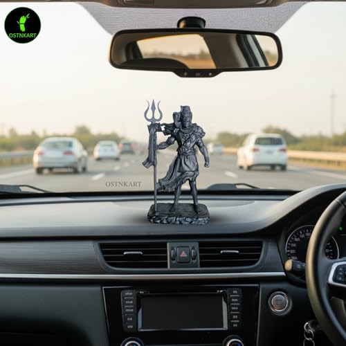 Image of Shiva Statue Car Dashboard Idol, Shiv Ji for Birthday,Annivesary, Home & Office Pooja Room,Living Room Show piece new House Warming Gift (Black,Size -12 * 7 * 4 cm)
