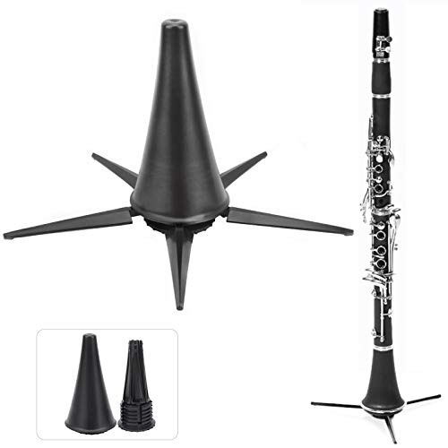 Velaurs Clarinet Stand, Portable Foldable Lightweight Tripod Stand Detachable for Wind Instrument