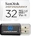 SanDisk 32GB High Endurance Video Monitoring Card (SDSDQQ-032G-G46A) Bundle for Dashcam and Surveillance Video with Adapter with (1) Everything but Stromboli (TM) Card Reader