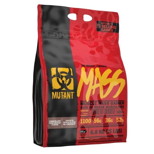 Mutant Mass Weight Gainer Protein Powder – Build Muscle Size and Strength with 1100 Calories (Chocolate Fudge Brownie, 15 Pound (Pack of 1))