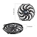 12 Inch Slim Fan Push Pull Electric Radiator Cooling Fan Universal High Performance 12V 80W Motor with Fan Mounting Kit (Black)