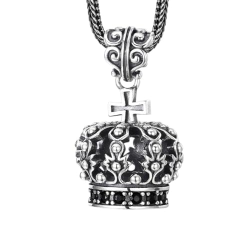 Colgante de collar de cruz vintage para hombre y mujer en plata 925 unisex