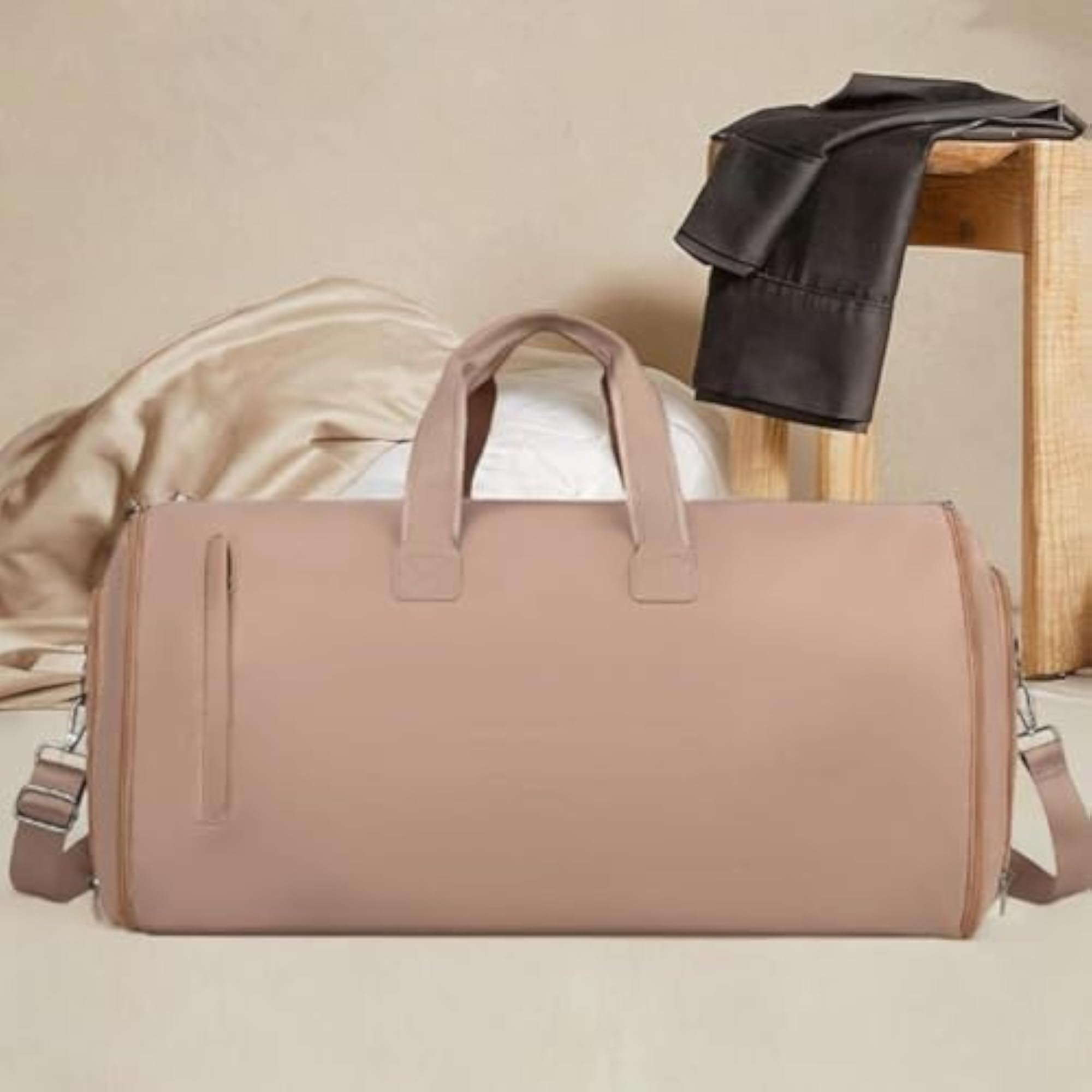 Brown Leather Duffle Bag for Travel and Backpacking