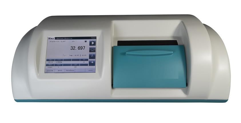Digital Automatic Polarimeter with Glan Thompson 0.002 Accuracy, Rotation/Computer/Large Backlit 8 inch Touch Screen LCD Display Screen Measurement Range :±90°