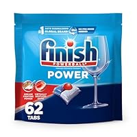 Finish Power Dishwasher Pods, No Pre-Rinse Dishwasher Detergent Soap For Deep Clean & Shine with Degreasing Power, 62 Count