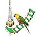 1pc Loro Perico Budgie Cockatiel Jaula del Loro Juguetes Set-Subida De Escaleras Teleférico Juguete De Puentes Y Grandes Campanas Colgantes Juguete