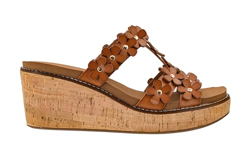 Image of Corkys Footwear Womens Mic Drop Wedge - Featuring A 2.5-inch Heel, A Strappy Upper with 3D Floral Embellishments, and Corkys Signature Soft EVA Insoles