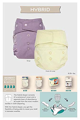 GroVia Reusable Hybrid Baby Cloth Diaper Snap Shell (Arctic)