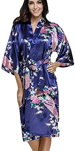 FLYCHENWomen's Satin Kimono Robe Sleepwear for Ladies Plus Size