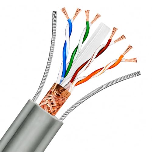 Câble Ethernet de voyage plat Cat6 double blindage cuivre 160FT