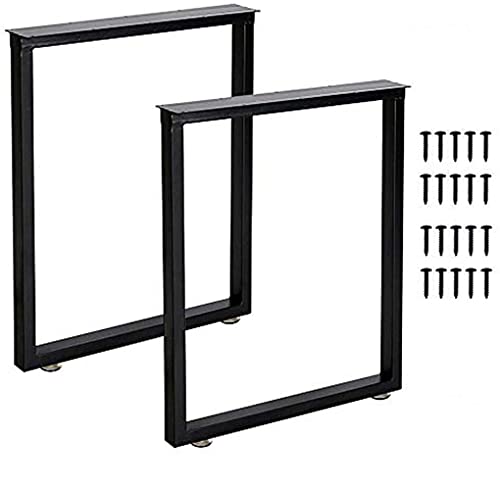 Metal Table Legs Heavy Duty Square Tube Iron Desk Legs Set of 2 28â€ Height 24â€ Wide Industrial Furniture Legs,Dining Table Legs,Modern Coffee Table Legs