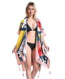 Women Floral Kimono Swimsuit Cover Up Cardigan - Long Chiffon Print Swimwear Beach Bathing Bikini...