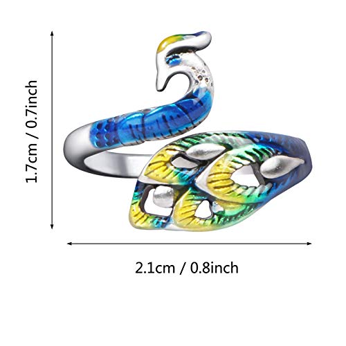 MIKIMIQI 2 Pack Adjustable Knitting Loop Crochet Loop Yarn Guide Finger Holder Ring Knitting Accessories Peacock Open Finger Ring Adjustable Braided Ring for Faster Knitting, 2 Styles - Thumbnail 3