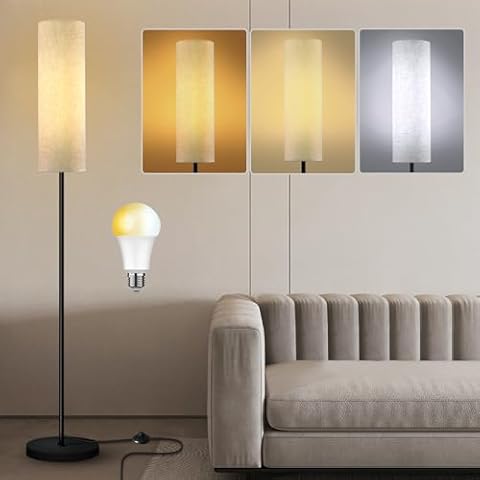 Hzitcigm Lampadaire Salon LED Dimmable Cover