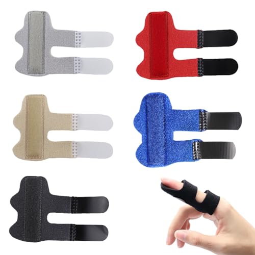 WUSJCOF Férulas Ajustables para Dedos, 5 piezas, Gatillo, Pulgar con Ayuda de Aluminio Incorporada, Protector para Rotos, Esguinces, Artritis, Tendinitis y Dedos Hinchados, Dedo Martillo y Meñique