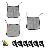 UtySty 3 Pack Stroller Sling Mesh Bag Back Hanging Extra Storage Organizer Handle Bar Attachment Net Pouch for Kids Wagon Pushchair Pram Car Seat Umbrella Water Bottle Diaper Bag Phone Snacks