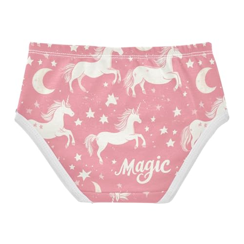 Wusikd Unicorns Stars Girls' Underwear Cotton Cute Pink Girls Briefs Soft Toddler Underwear 2T2