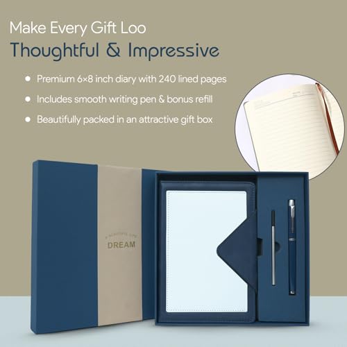Image of CAVALO - Be Unique Diary Gift Set with Pen | Premium Notebook with Pen & Extra Refill | 6 x 8 Inch, 240 Lined Pages, Undated | Ideal for Corporate Gifting, Office Use, Diwali & New Year Presents (Dark Blue Triangle Diary Gift Set)