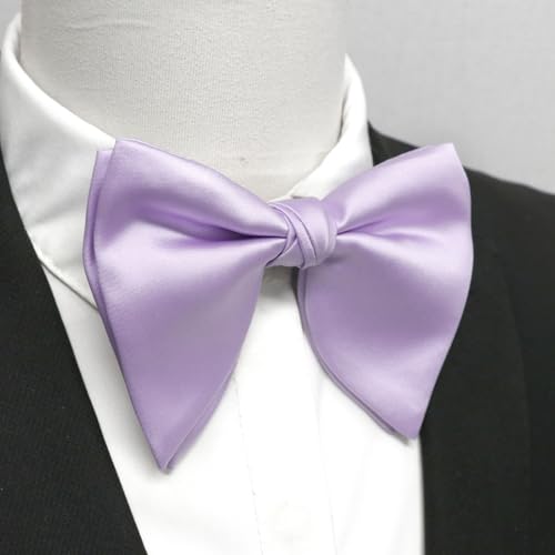 Image of Mens Bow Tie Pre Tied Oversized Bow Ties for Men Satin Bowties for Tuxedo Wedding Party Banquet