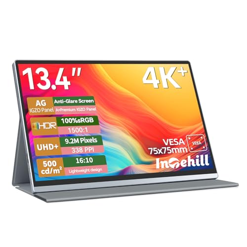 Intehill Portable Monitor 4k,Anti-Glare 13.4