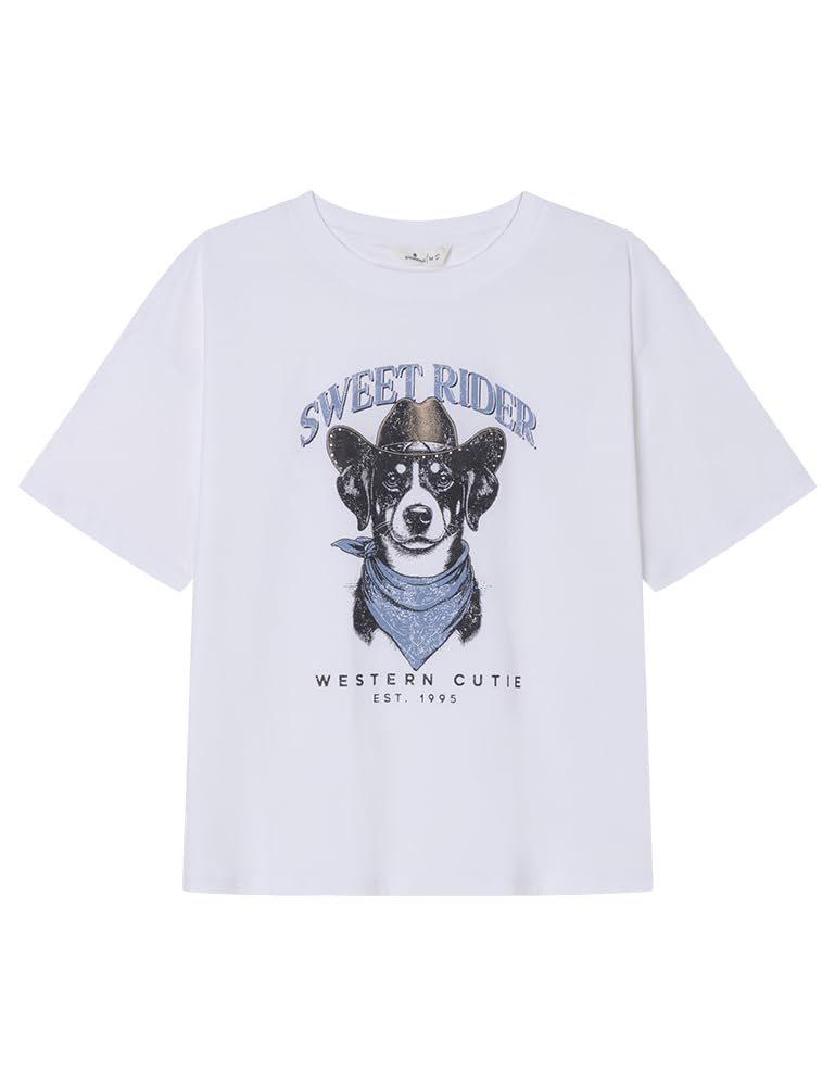 SPRINGFIELD Dog Graphic Short Sleeve T-Shirt Camiseta De Manga Corta Mujer