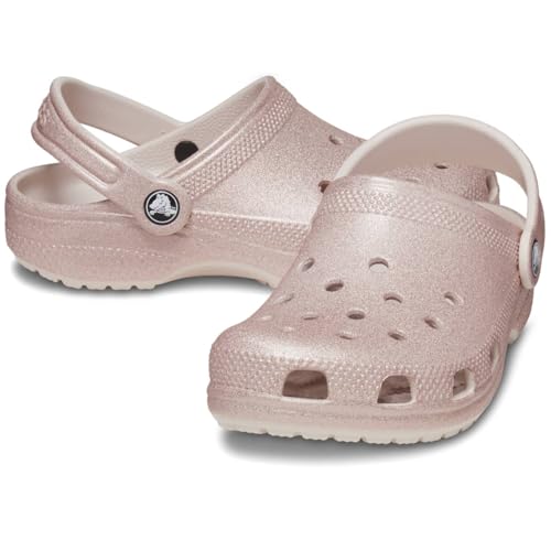 Image of Crocs Kids Classic Glitter Clogs, Quartz Glitter, 4 Toddler