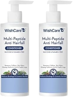 WishCare Multi Peptide Anti Hairfall Conditioner - For Women & Men -Hair Conditioner for Frizzy Hair- Rice Water, Rosemary, Capilia Longa, Hyaluronic Acid & Caffeine 200ml (Pack of 2)