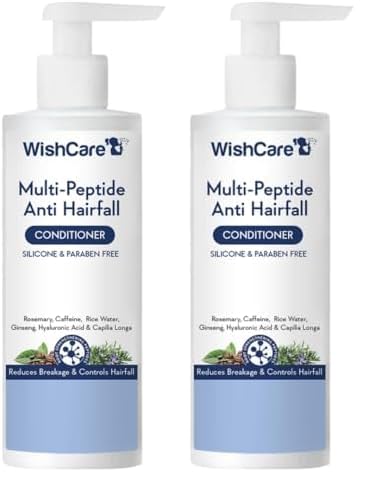 WishCare Multi Peptide Anti Hairfall Conditioner - For Women & Men -Hair Conditioner for Frizzy Hair- Rice Water, Rosemary, Capilia Longa, Hyaluronic Acid & Caffeine 200ml (Pack of 2)