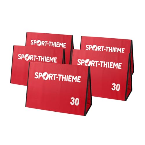 Sport-Thieme Hürden-Set Cards | Hartkarton | Faltmechanismus | Ideal für Schule & Verein | Indoor-Training | Höhenverstellbar | 30/40/50 cm