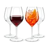 WUITOKI® Camping Weingläser Plastik 51cl, 4 Stück, unzerbrechlich, spülmaschinenfest, glasklar, Mehrweg